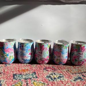 EUC Lilly Pulitzer insulated travel wine tumblers